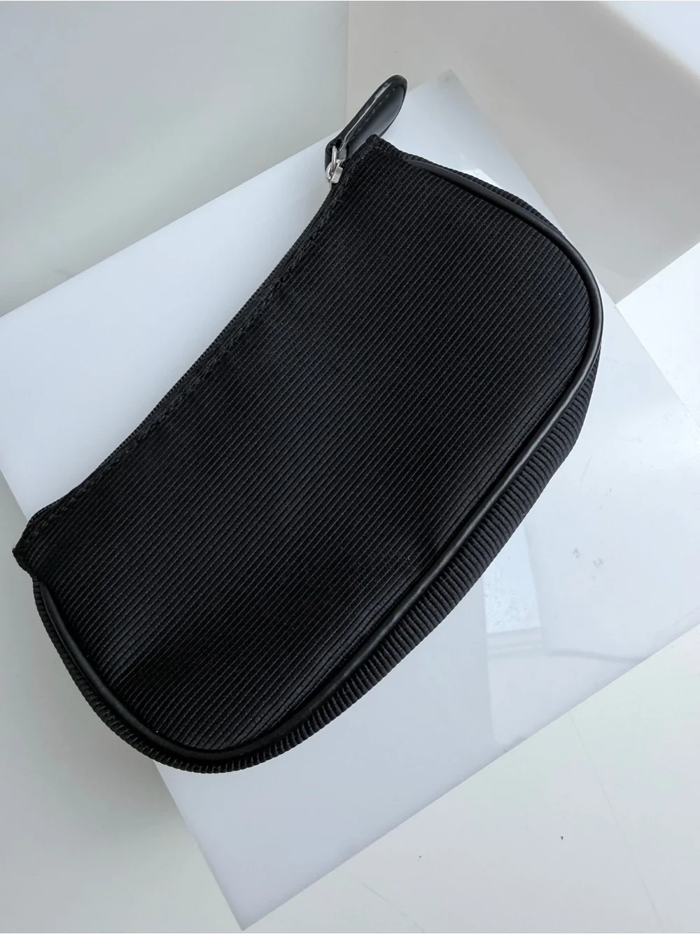 Mini Dior Beauty Bag in Black with Silver Hardware and D Charm